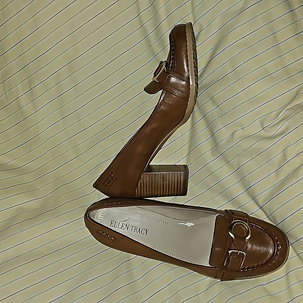 Ellen Tracy Brown Chunky Heels Woman's Size 8 - Picture 9 of 16